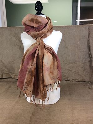 Naturally dyed cotton scarf