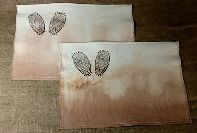 Barked and hand printed placemats